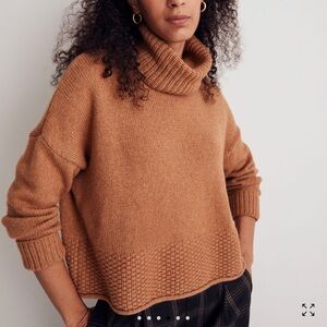 Madewell Sadler Turtleneck Sweater in Heather Camel Size XXS